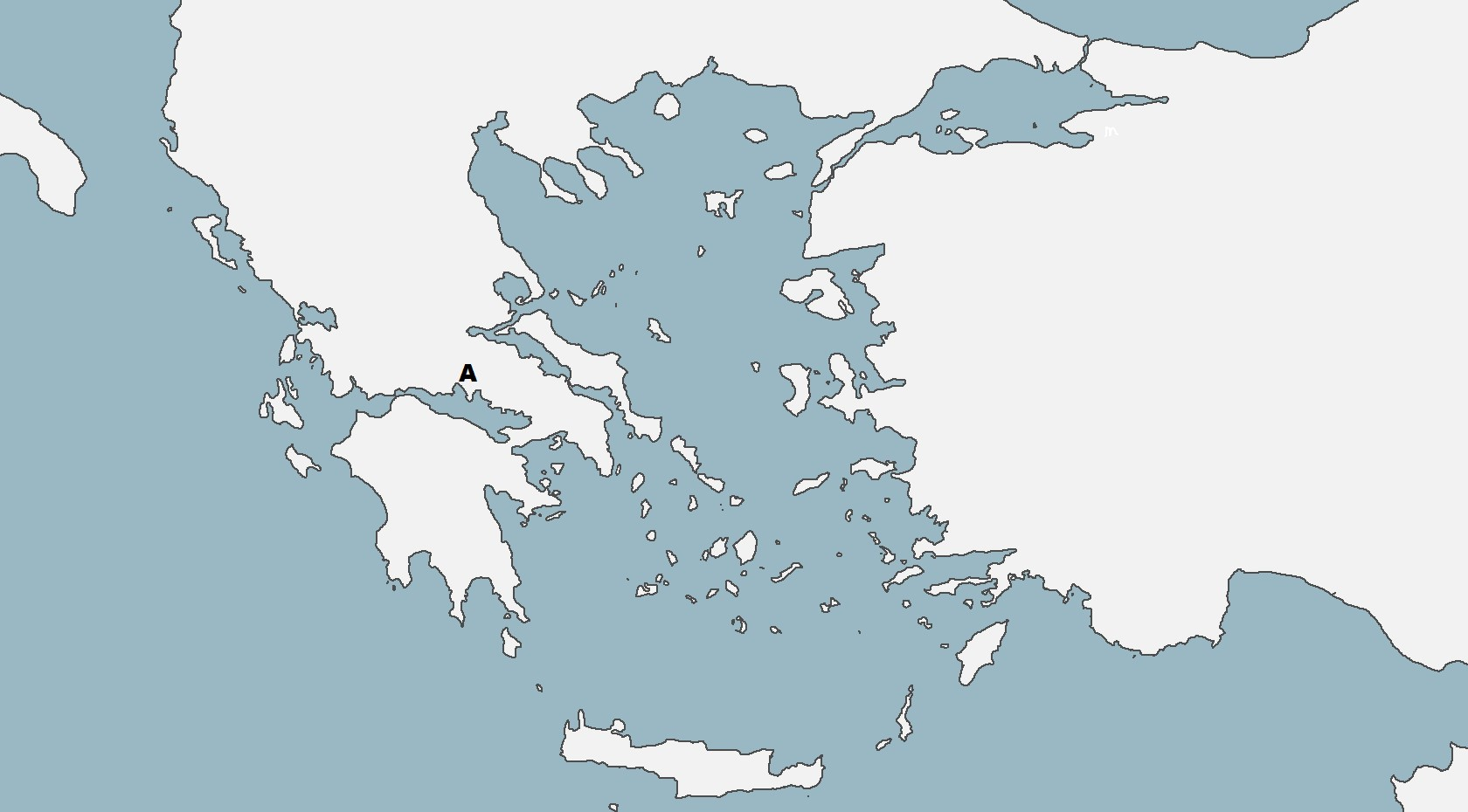 <p>The place indicated by “A” on this map is</p>