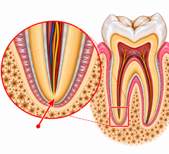 <p>The tip or terminal end of the root of a tooth.</p>