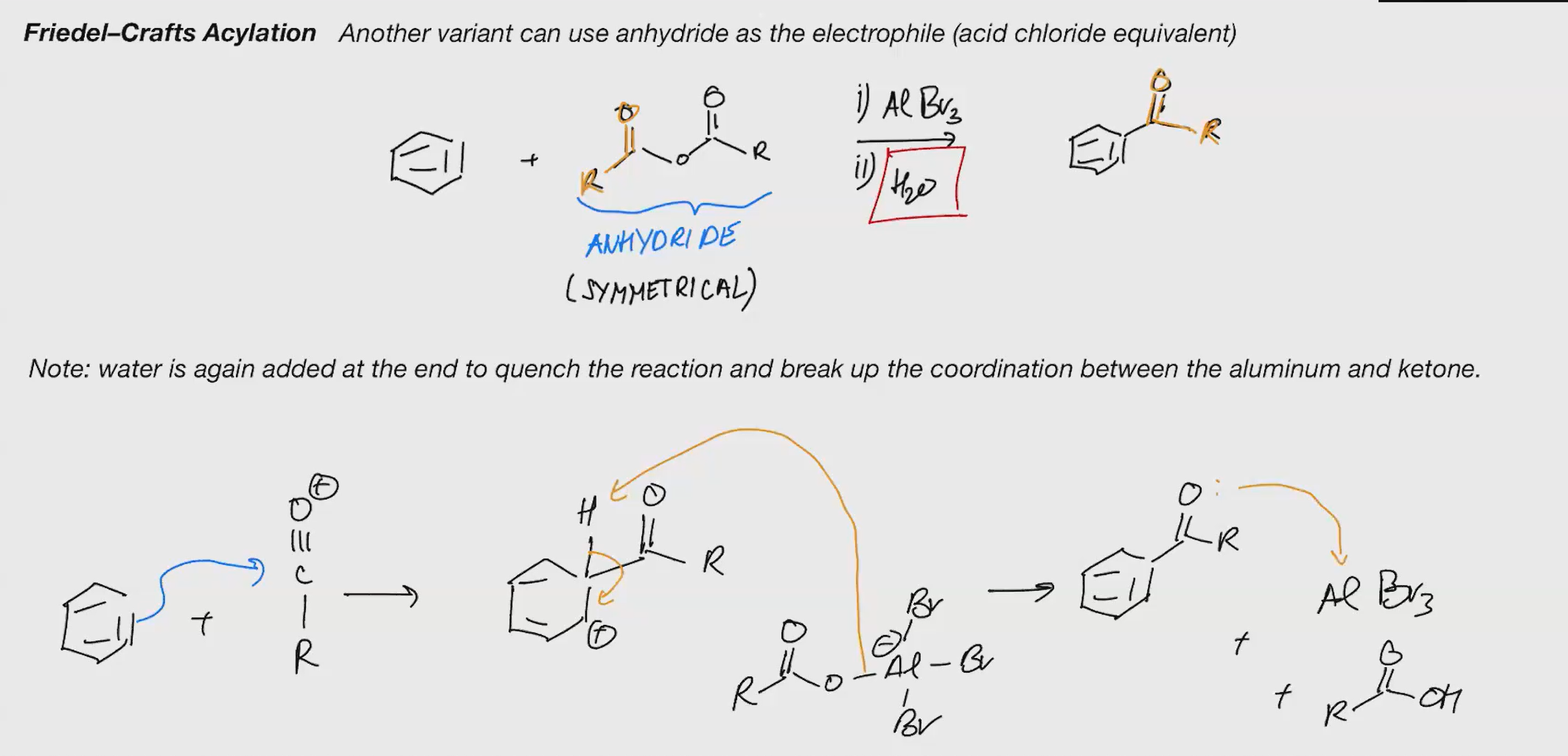 <p>Reagents 1. AlBr3 2. H2O </p>