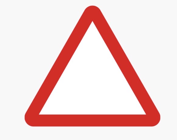 <p>What information will be shown in a triangular road sign?</p>