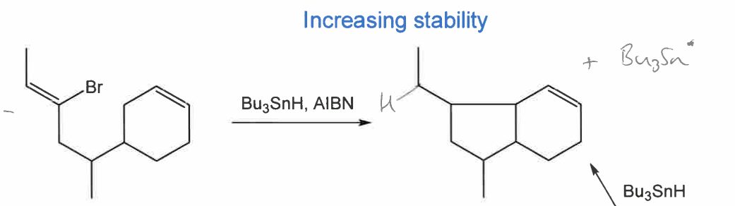<p>cascade radical reactions to make this</p>