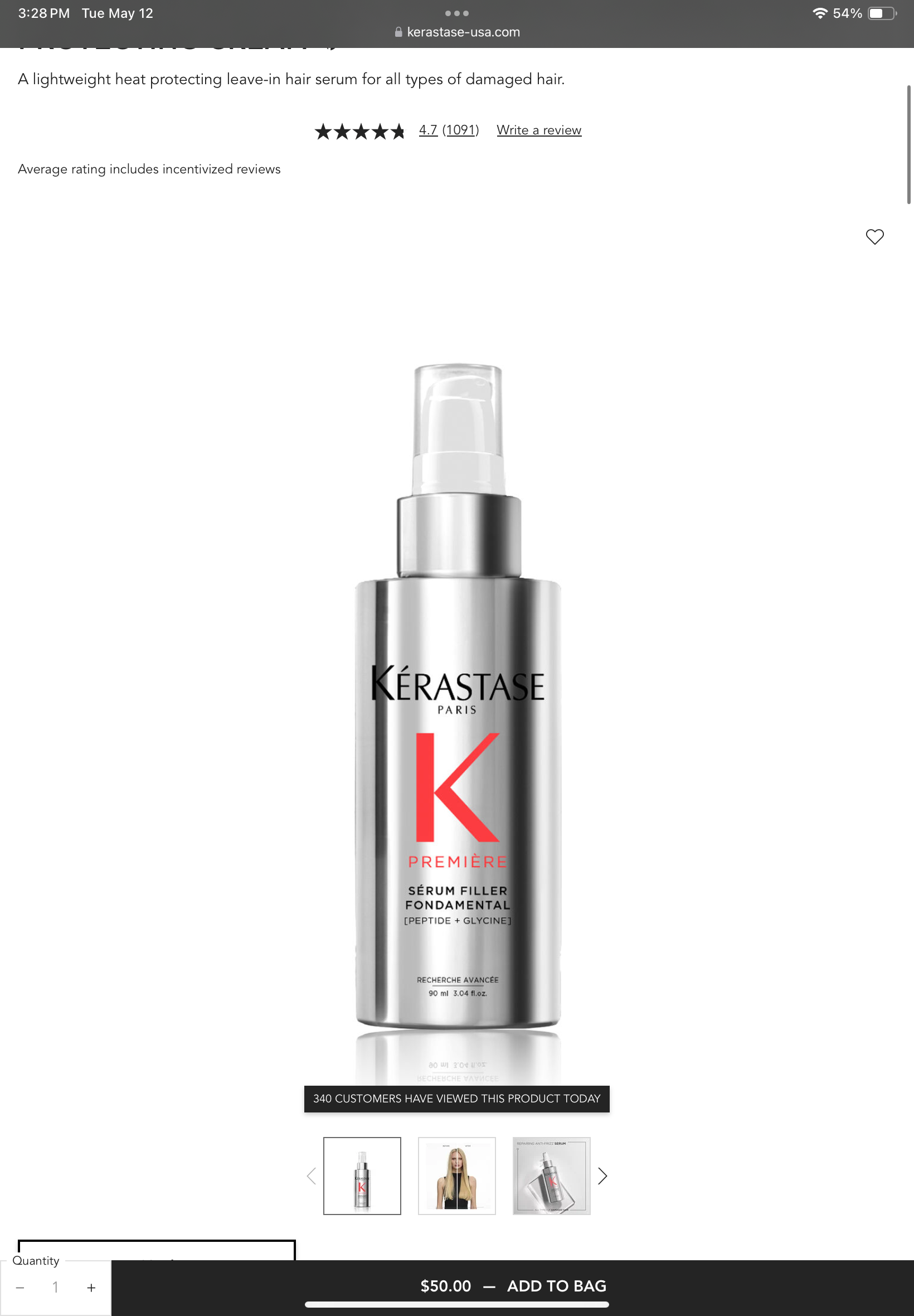 <p><br><span><span>PREMIÈRE SÉRUM FILLER FONDAMENTAL REPAIRING HEAT PROTECTING CREAM</span></span></p>