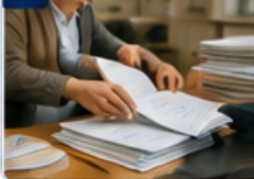 <p>sort through paperwork</p>