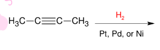 <p>Catalytic reduction of alkyne with reactive catalyst</p>