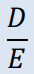 <p>What is D/E?</p>