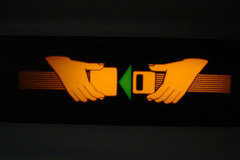 <p>to close or attach something</p>