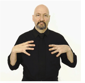 <p>“5” hands and thumbs touch chest twice</p>