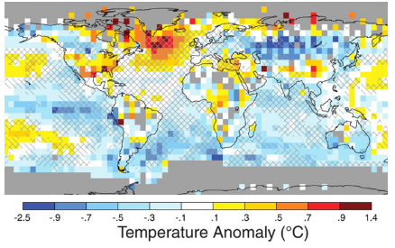 <p>Northern Europe experienced slightly warmer than usual climate</p>
