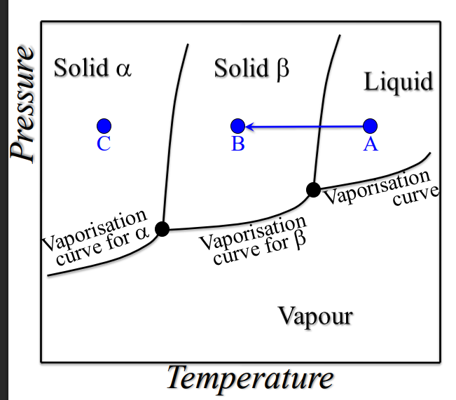 <p>What differentiate how each polymorph is formed?</p><p>which is metastable?</p>