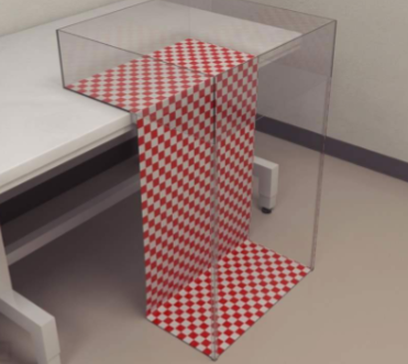 <p>rodent sensory assay, “cliff” formed by high-contrast checkered surface, clear plexiglass extends from edge, mouse cannot actually fall, blind/vision impaired mice will continue forward - also can be conducted in human babies!</p>