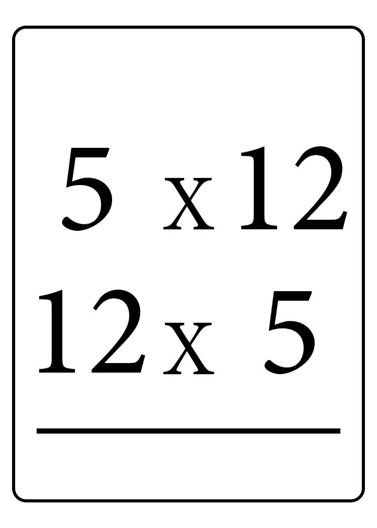 <p>5×12 or 12×5 = ?</p>