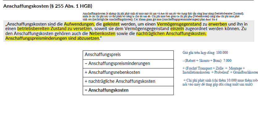 <p><span style="color: red;"><strong>Anschaffungskosten gemäß § 255 Abs. 1 HGB</strong></span></p>