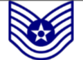 <p>E-6; 3 chevrons above a star, 2 rockers below</p>