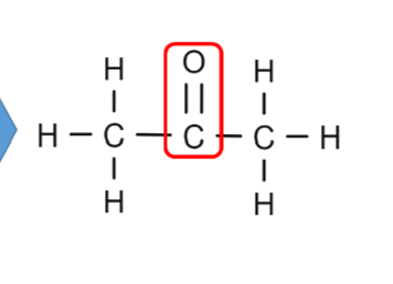 <p>Contains carbonyl group in the middle of the carbon chain (-C=O)  e.g propanone (-one is added to the end of the name)</p>