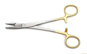 <p>Holds suture needle with scissors built in</p>