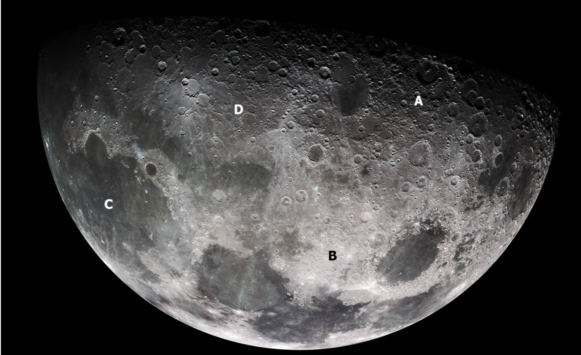 <p><span>On this photo of the Moon, click on one of the maria.</span></p>