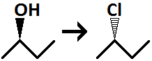 <p>Substitutes Cl for OH with inverted configuration. Cl is a good LG.</p><p>Anti.</p><p>Primary or secondary only.</p><p>Reagent SOCl2 (Thionyl Chloride)</p>