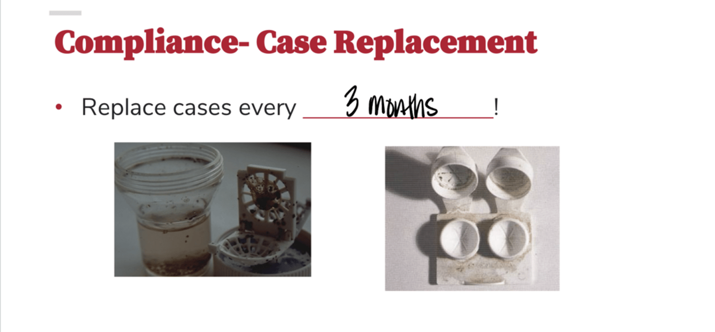 <p>You should replace CLs cases every _______</p>