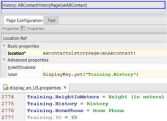 <p>The widget’s label property is currently configured to display the ‘History’ text:<br><em>(see image)</em><br>An insurnace company wants to also show the number of elements in ABContact’s HistoryEntries array using the following format:<br>‘History (x)’<br>(note: x is the number of elements in ABContact’s HistoryEntries array.)<br>Which step must be completed to implement the requirement?</p>
