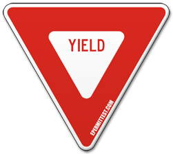 <p>Slow Down and Stop to allow right of way <mark data-color="red" style="background-color: red; color: inherit;">if necessary</mark></p>