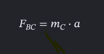 <p>F = (m3) a</p>