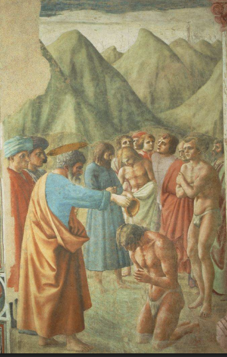 <p>The Baptism of the Neophytes </p>