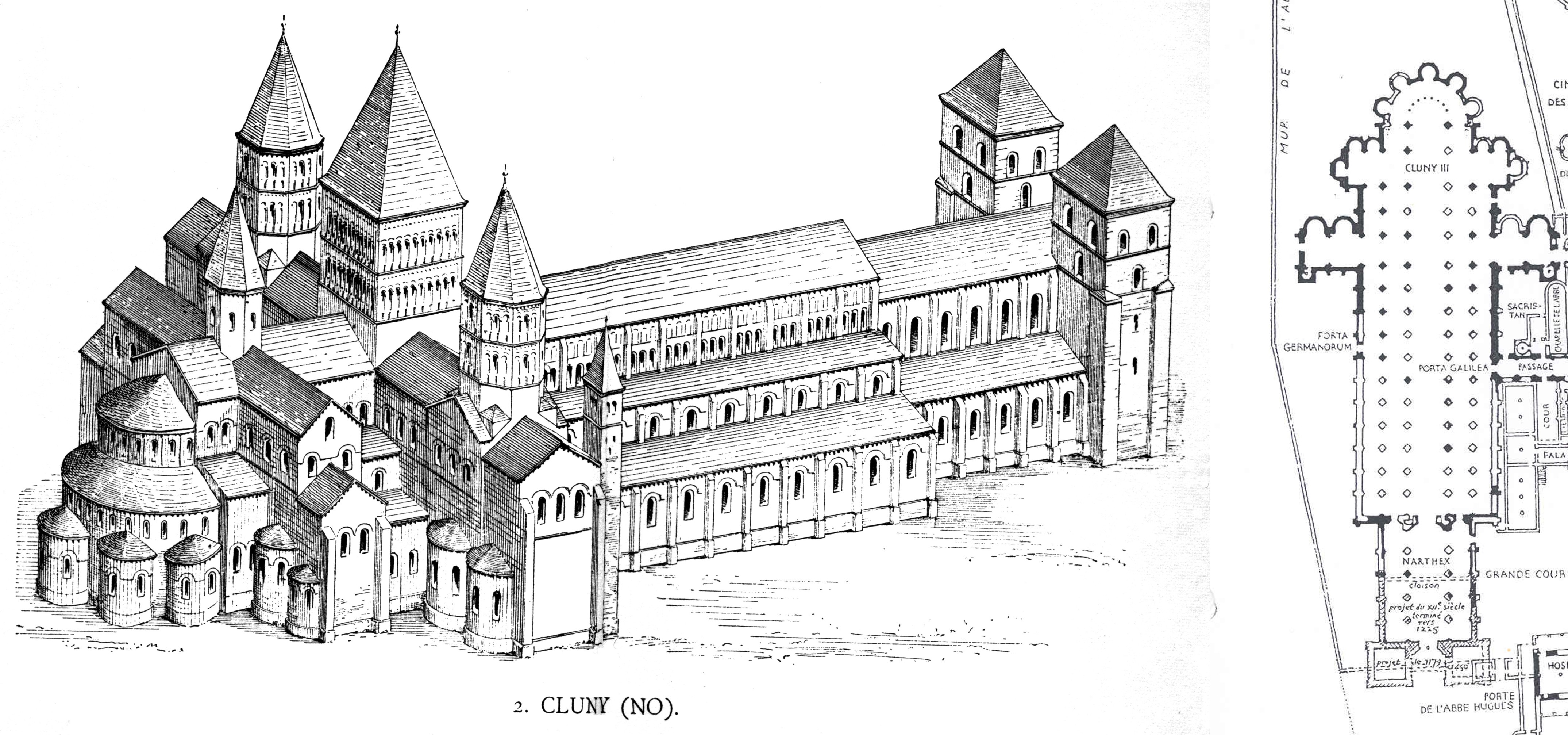<p>Cluny 3 (1088, Cluny Frankrijk, kerk van Abdij van Cluny)</p>