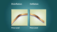 <p>The process of bringing the inflation rate down.</p><p>EX: For example, if the annual inflation rate for the month of January is 5% and it is 4% in the month of February, the prices lowered or (____?____) by 1% but are still increasing at a 4% annual rate.</p>