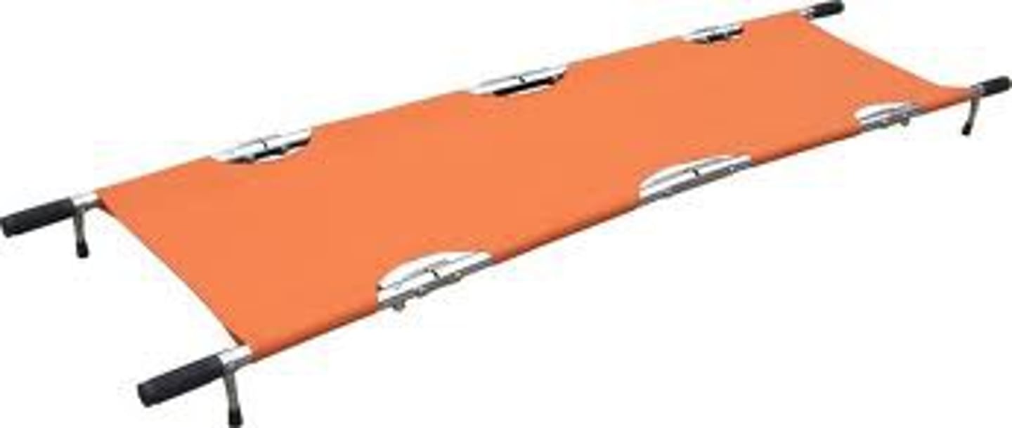 <p>A stretcher with a strong rectangular tubular metal frame and rigid fabric stretched across it.</p><p>-Not often used. Can be used if there are multiple patients.</p>