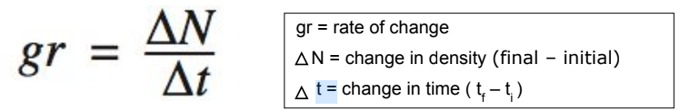 <p>gr = ∆N / ∆t</p>