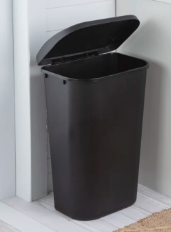 <p>11.3 Gal. LiftTop Wastebasket White, Black</p>