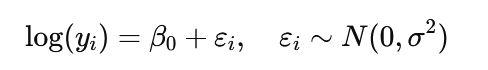<p>the<strong> median =  e<sup>β0</sup></strong>.</p>