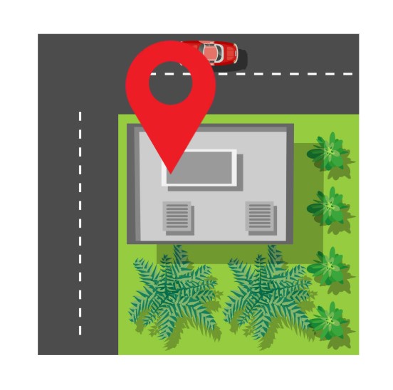 <p>on the corner (of)</p><p></p>