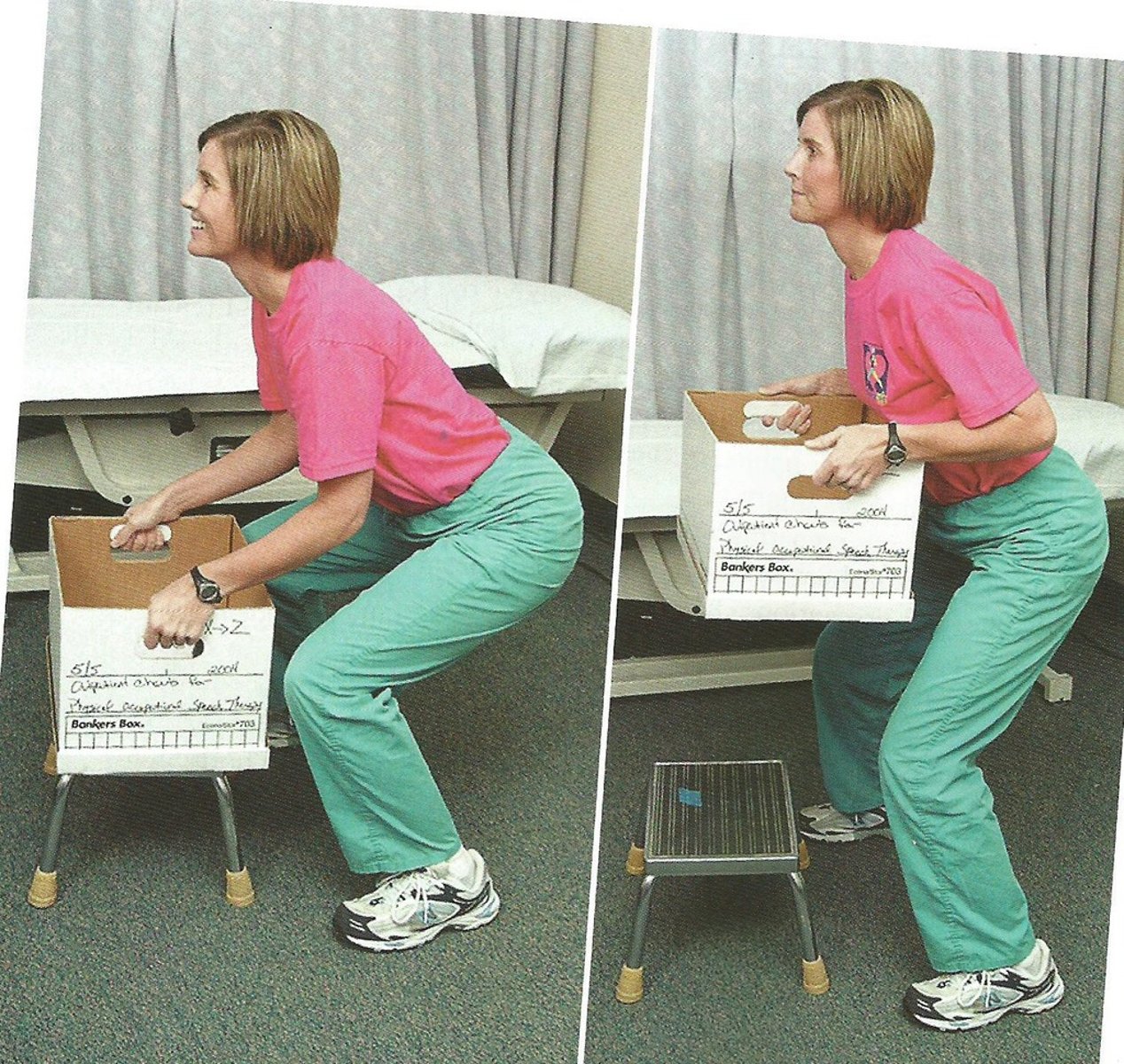 <p>aka squat-lift position; a lift from a squatting position wit weight to be lifted close to the body, feet apart and flat on the ground body weight on or just behind the balls of the feet, and the back locked in</p>