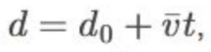 <p>displacement = initial displacement + average velocity</p>
