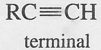 <p>R (triple bond) H</p>