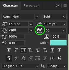<p>Sets the amount of space between a range of characters.</p>