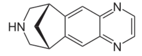 <p>partial agonist at nAChR</p>