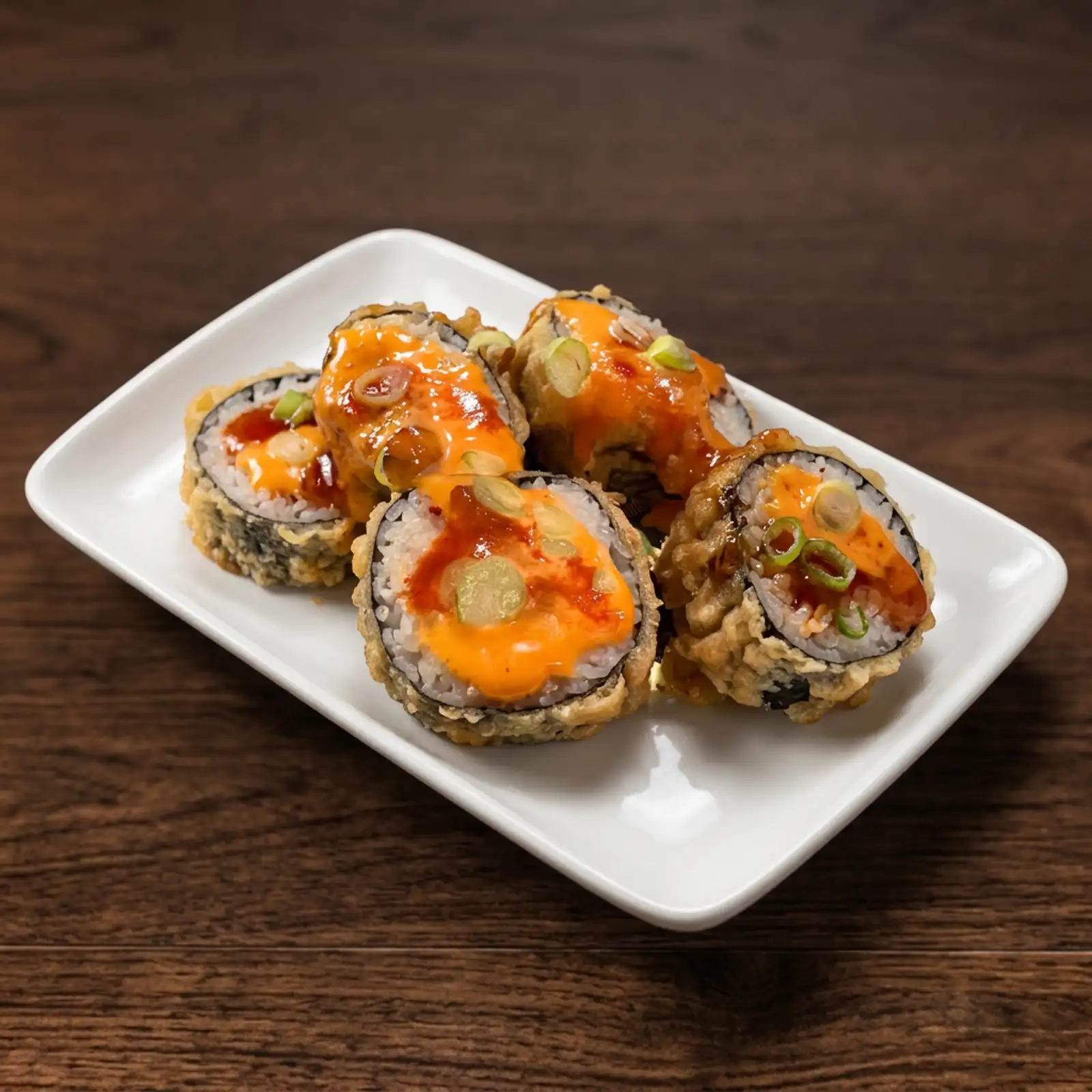 <p>tempura roll w spicy tofu, green onions, shichimi togarashi, sesame, spicy special sauce, and tamari soy </p><p>6 pcs</p>