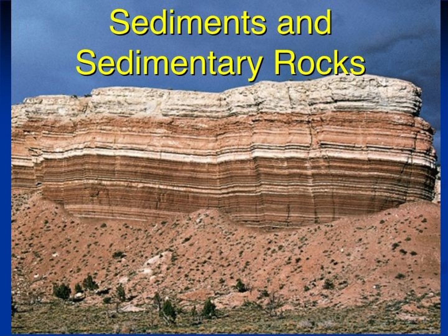 <p>formed from sediments being compressed by other overlying sediments. Compact and cement sediment.</p>