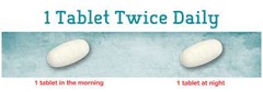 <p>twice a day</p>