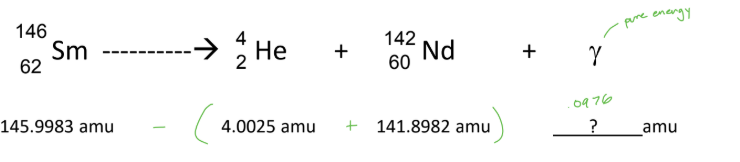 <p>Now let’s calculate the amount of energy given off as a gamma ray in an actual nuclear reaction:</p>