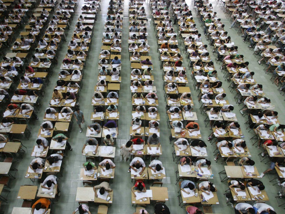 <p>a test that applicants may need to pass before entering a school, college, or other institution</p>