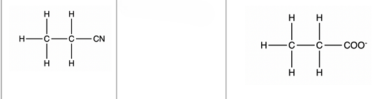 <p>-CN → -COO- (deprotonated form)</p>