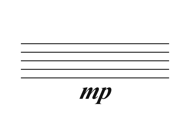 <p>mezzo piano (mp)</p>
