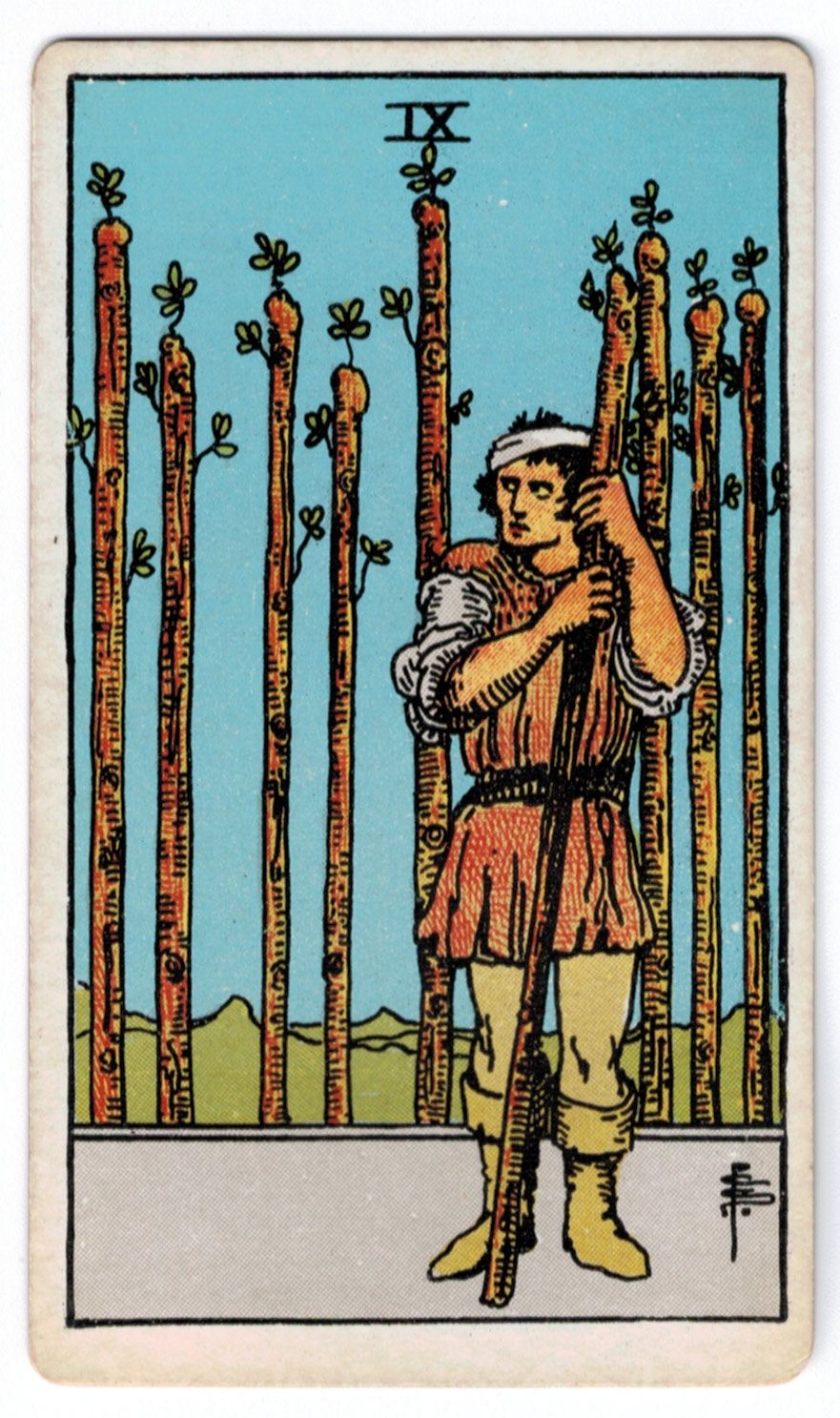 <p><span><span>NINE OF WANDS</span></span></p>