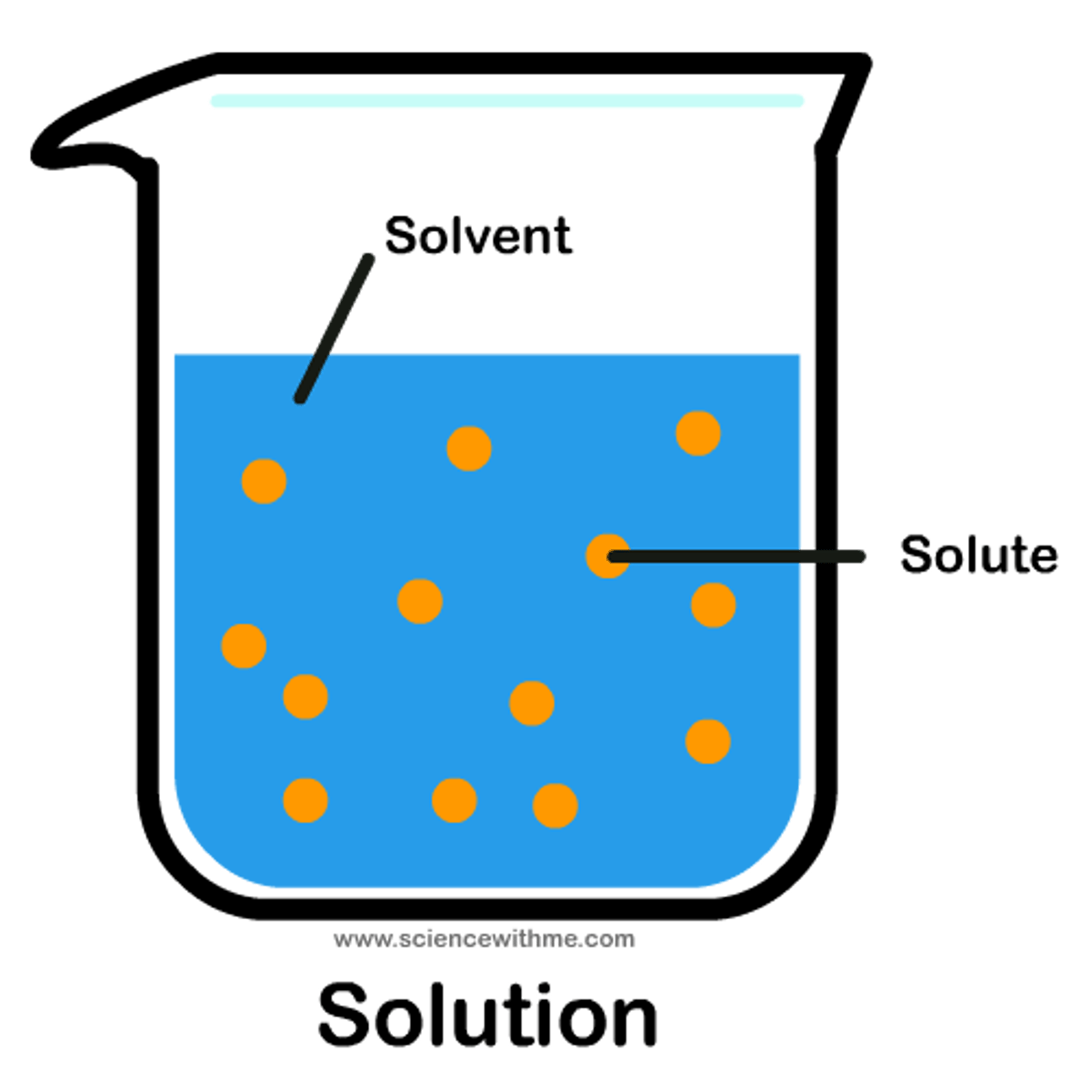 <p>completely homogenous mixture, diffused solute in solvent</p>