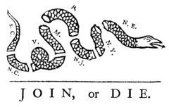 <p>Benjamin Franklin's early plan for the colonies to work together.</p>