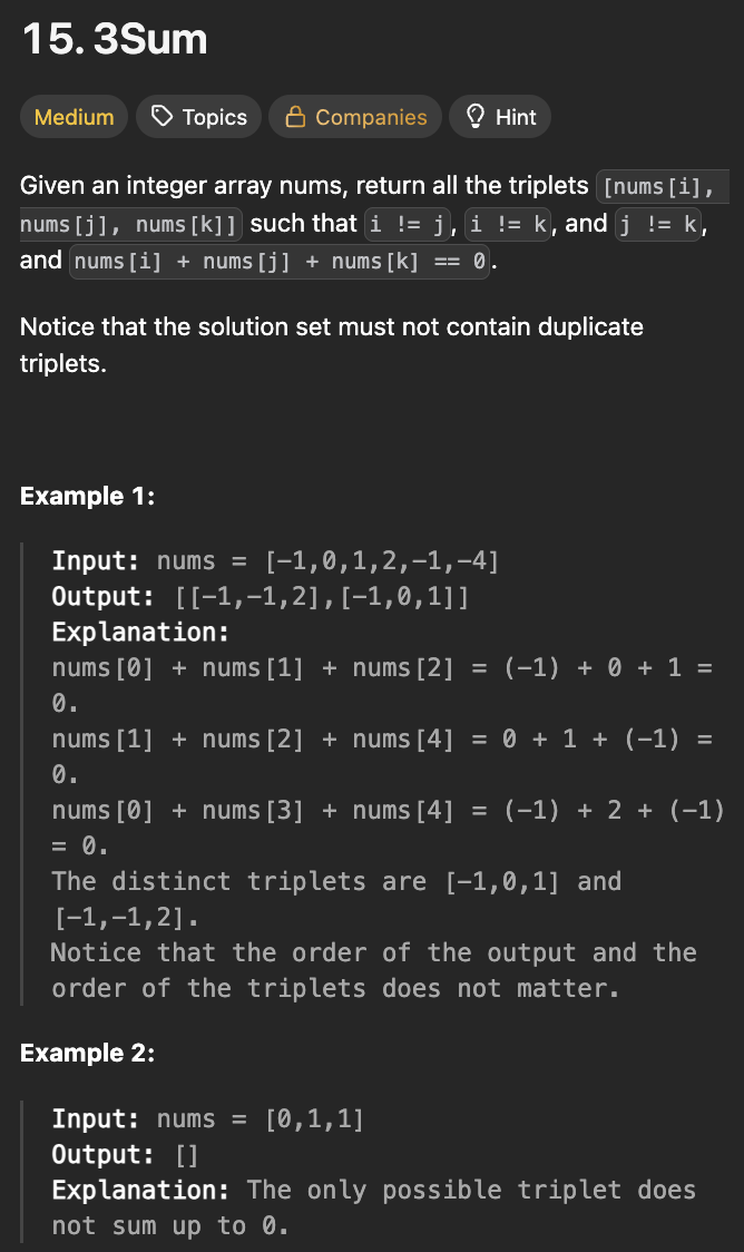<p><strong>3Sum</strong></p>