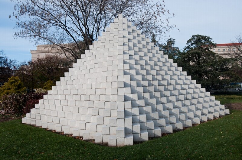 <p>Sol LeWitt, <em>Four-Sided Pyramid</em></p><p>Which claim best applies a <strong>formalist</strong> lens?</p>